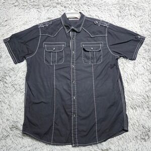 Vintage RED SNAP Western Shirt Mens XL Cowboy Button Contrast‎ Stitching Casual